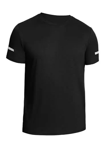 Produktbild: Weardear Funktionsshirt Herren Sport Tshirts Schnelltrocknend Atmungsaktive Trainingsshirt Gym Shirt Herren Fitness Laufshirt Kurzarm Schwarz M