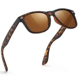 Produktbild: wearPro Sonnenbrille-Herren-Damen-Polarisiert-Rechteckig-Sonnenbrillen Unisex Retro Klassische Vintage Polarisierte Brille UV400 Schutz Classic Sunglasses Eckig für Fahren (Leopardenmuster Braun)