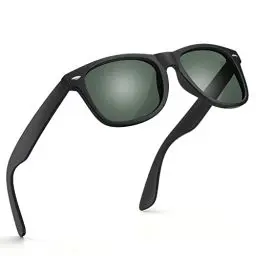 Produktbild: wearPro Sonnenbrille-Herren-Damen-Polarisiert-Rechteckig-Sonnenbrillen Unisex Retro Klassische Vintage Polarisierte Brille UV400 Schutz Classic Sunglasses Eckig für Fahren (Schwarz Grün)