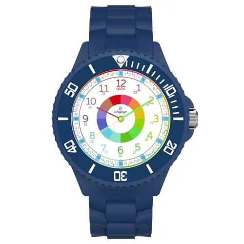 Produktbild: Weayege Lern Armbanduhr für Kinder,Kinderuhr für Jungen und Mädchen, Kinderuhr,Armbanduhr für Kinder Jungen und Mädchen,3ATM wasserdichte Analog Quarzuhr,Erlernen der Uhrzeit,Full HD 1080P Home