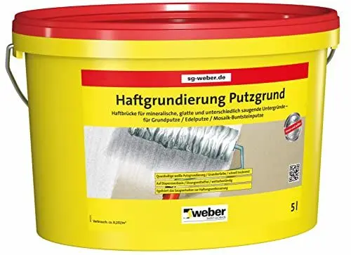 Produktbild: WEBER | Haftgrundierung Putzgrund 5 Liter | schnell trocknend, lösungsmittelfrei & wetterbeständig | für Renovierungsarbeiten | Grundputz Edelputz Haftvermittler
