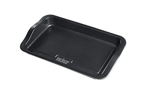 Produktbild: Weber Keramik Grillplatte mit hohem Rand (42 x 25cm), BBQ-Grillpfanne aus Keramik mit Antihaftoberfläche, extrem hitzebeständig, ideal für Beilagen und mehr, spülmaschinenfest - Schwarz (17885)
