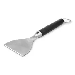 Produktbild: Weber Grillplatten-Schaber, aus Edelstahl, entfernt Fett & Schnutz effektiv, ideal zur Reinigung von Grillplatten/Planchas, rutschfester Komfortgriff, spühlmaschinenfest - Silber (6207)