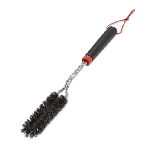 Produktbild: Weber Grillbürste -Schmal, 45cm lang, mit rutschfesten Komfortgriff, langlebigen & rostfreien Edelstahlborsten, ideal für schmale Zwischenräume, für alle Grillarten geeignet - Schwarz (6279)