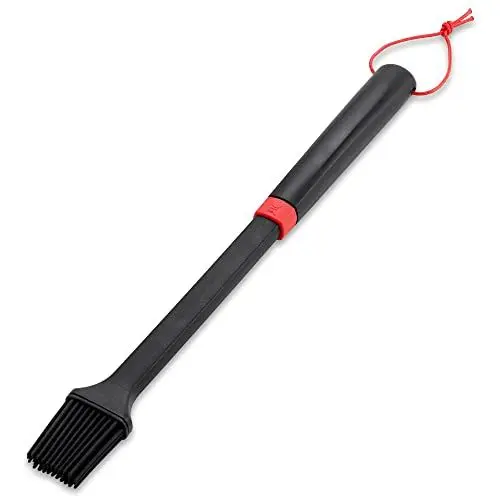Produktbild: Weber Grillpinsel (40cm), ideal zum einpinseln mit Marinaden, oder zum Einölen des Grillguts, mit Silikonborsten, spülmaschinenfest für einfache Reinigung, mit Schlaufe zum Aufhängen - Schwarz (6319)