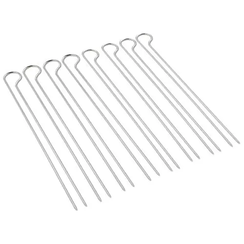 Produktbild: Weber Doppelspiesse Set (30 cm lang), 8 Stück, ideal zum Fixieren von Garnelen, Gemüse oder Fleisch, einfaches Wenden des Grillguts, spühlmaschinenfest - Silber (6320)