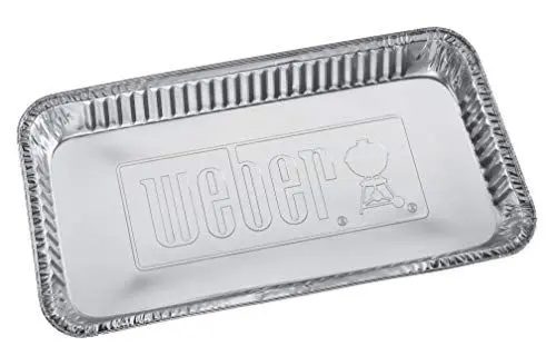 Produktbild: Weber Alu-Tropfschale - XL (42 x 21 x 4 cm), 5 Stück, für Holzkohlegrills ab Ø 57cm, aus Aluminium, zum Auffangen von Säften, ideal für indirektes Grillen, BBQ - Silber (6454)