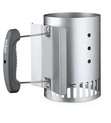 Produktbild: Weber Anzündkamin, Rapidfire Starter - Klein (20cm Höhe), kompakter Grillanzünder mit zwei Griffen, ideal für alle Holzkohlegrills ab Ø 47cm, Anzündhilfe für Holzkohle, Briketts - (7447)