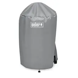 Produktbild: Weber Grillabdeckhaube für Ø 47cm Holzkohlegrills, atmungsaktiv UV- & wasserbeständig, Schutz for Wind & Wetter, mit Klettverschluss zum Befestigen, Tragbar & leicht, Grillcover - Grau (7175)