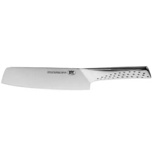 Produktbild: Weber Deluxe Küchen- / Allzweckmesser - Groß (Klinge 19cm), aus hochwertigem Deutschen Edelstahl, Monoblock, extra scharf geschliffen, ergnomischer Griff - Silber (17071)
