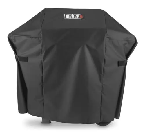Produktbild: Weber Premium Grillabdeckhaube für Spirit & Spirit II 200er Modelle, atmungsaktiv UV- & wasserbeständig, mit Klettverschluss zum Befestigen, Grillcover, BBQ-Abdeckung - Schwarz (7182)