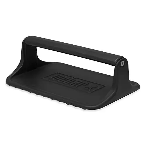 Produktbild: Weber Hamburgerpresse für Grillplatten, ideal für Smashburger, aus Gusseisen, mit wellendesign - verhindert anhaften - Schwarz (6785)