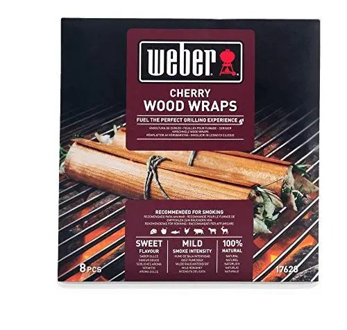 Produktbild: Weber Kirschholz Wood Wraps (8 Stück) - dünne, feine Wraps aus Kirschholz, zum Einwickeln von Grillgut, feine Raucharomen, 100% natürliches Holz (17628)