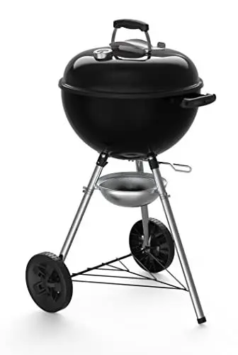 Produktbild: Weber Original Kettle Holzkohlegrill, Ø 47cm Grillfäche, BBQ Grill mit porzellanemaillierten Deckel & Kessel, Deckelthermometer, One-Touch Reinigungssystem - Schwarz (13101004)