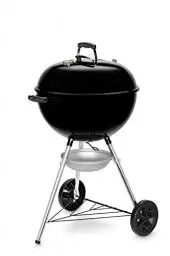 Produktbild: Weber Original Kettle Holzkohlegrill, Ø 57cm Grillfäche, BBQ Grill mit porzellanemaillierten Deckel & Kessel, Deckelthermometer, One-Touch Reinigungssystem - Schwarz (14101004)