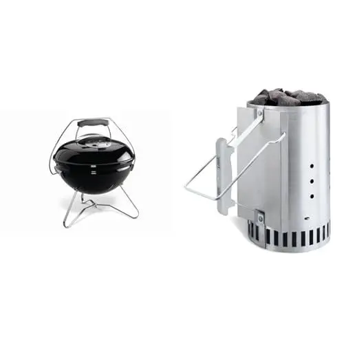 Produktbild: Weber Smokey Joe Premium Holzkohlegrill, Ø 37cm Grillfläche & Anzündkamin, Rapidfire Starter - Groß (32cm Höhe)