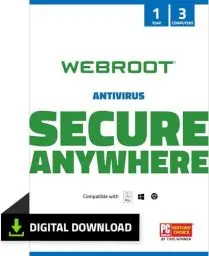 Produktbild: WEBROOT Antivirus Software 2024 | 3 Geräte | 1 Jahr | Mac/Windows/Chrome | Aktivierungscode per E-Mail