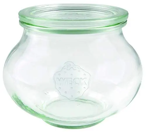 Produktbild: WECK Gläser Schmuckgläser #901 500 ml (6 Stück, inkl. Klammern + Gummis, Deckel ø 80 mm, Einmachgläser, Dessertgläser, Marmeladengläser) 58311, grün