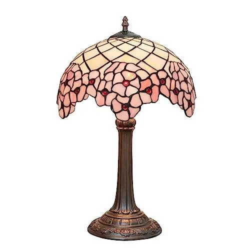 Produktbild: wecrejoni Tiffany Lampe, Nachttischlampe, Kirschblüte,Buntglaslampe für Schlafzimmer, Wohnheim, Küche, ästhetisches, süßes Wohndekor-Geschenk