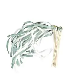 Produktbild: Wedding Twirling Streamers 50/20/10 Stück Hochzeitsband-Zauberstäbe mit Glöckchen for Hochzeitsfeier, Weiß und Grün für Hochzeit(20pcs)