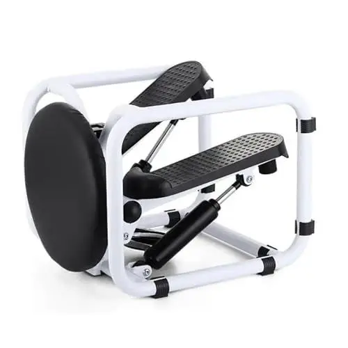 Produktbild: WEDEQU 7in1 Stepper, Mini Stepper für Zuhause Seil und Matte- QS100 Modell 2023, Rotierende Trittfläche für über 7 Übungen- Fitnessgeräte Trainingsgeräte für Zuhause -LCD Display inklusive Batterie
