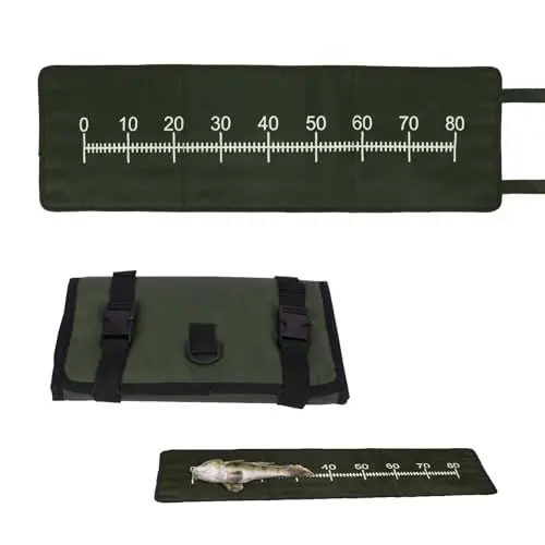 Produktbild: WEDNOK Angeln Abhakmatte 98x30cm Karpfenmatte mit Maßband Fishing Abhakmatte Tragbar Karpfen Angelzubehör für Anfänger Angler Raubfische zum Spinnfischen