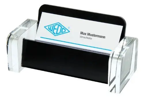Produktbild: Wedo 0604401 Visitenkartenhalter Acryl glasklar schwarz Exclusiv