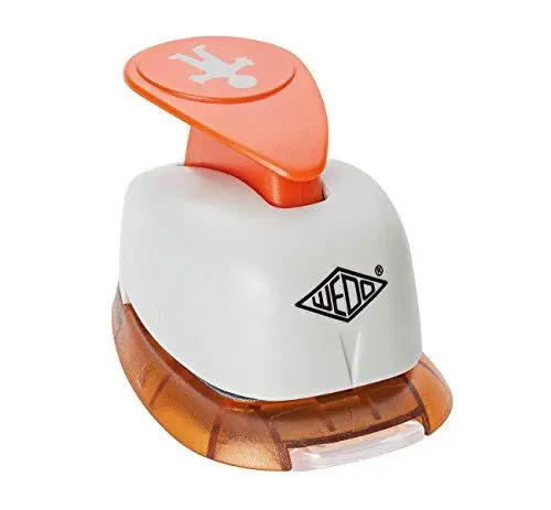 Produktbild: Wedo 168207 Motivlocher groß Junge (mit praktischem Auffangbehälter, Ausstanzung 1,8 x 2,8 cm) grau / orange