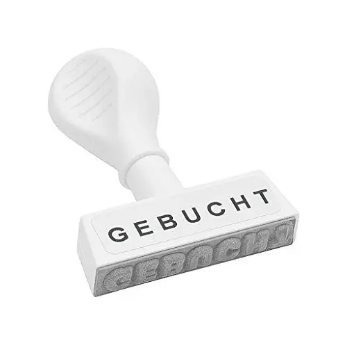 Produktbild: Wedo 19312 Lagertext Stempel Gebucht, Kunststoff, Abdruckbreite 45 mm, Schrifthöhe 5, mm ergonomischer Griff, weiß