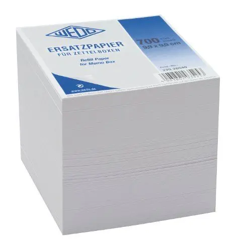 Produktbild: Wedo 27026540 Ersatzpapier (für Zettelbox holzfrei, 9,9 x 9,9 cm) 700 Blatt) weiß