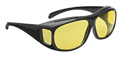 Produktbild: Wedo 27147599 Überzieh Nachtsichtbrille für Autofahrer, für Brillenträger, getönte polarisierende Gläser, gemäß ISO Norm, schwarz/gelb