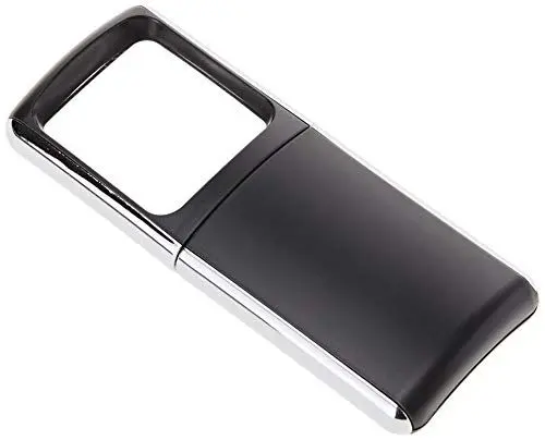 Produktbild: Wedo 2717501 Lupe eckig (mit LED Beleuchtung inklusiv Batterien) schwarz, 11,2 x 5,0 x 1,3 cm