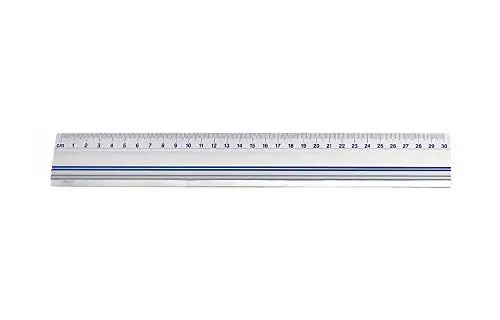 Produktbild: Wedo 525430 Schneidelineal (aus Aluminium, mit Stahlkante und rutschsicherer Gummieinlage, 30 cm)