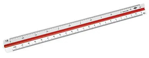 Produktbild: Wedo 5255001 Dreikantmaßstab (Architekt 1, aus Kunststoff, 30 cm, Skalierung 1:20, 1:25, 1:50, 1:75, 1:100, 1:125) weiß