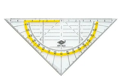 Produktbild: Wedo 525 Geometrie Dreieck 16 cm, Kunststoff, Hypotenuse, Facetten, Tuschenoppen, transparent