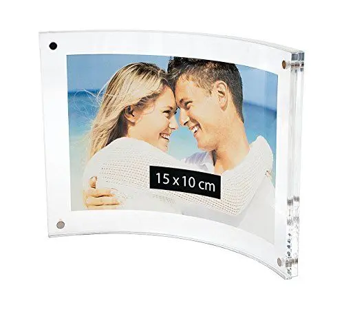 Produktbild: Wedo 601516 Acryl Fotorahmen (Cristallic, mit Magnetverschluss, Querformat gebogen) glasklar