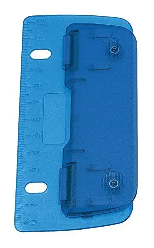 Produktbild: Wedo 67803 Taschenlocher (Kunststoff zum Abheften für 8 cm Lochung, 2f ach, mit 12 cm Skala) blau