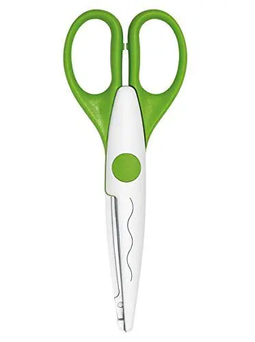 Produktbild: Wedo 771901 Kreativschere (mit Wellenschnitt, 16 cm große) griffe grün