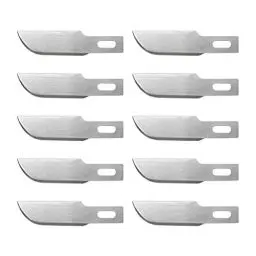 Produktbild: Wedo 7822 Ersatzklingen (für Skalpell und Hobbymesser,Macheten Form, halbrund, Kunststoffbox) 10 Stück, silber