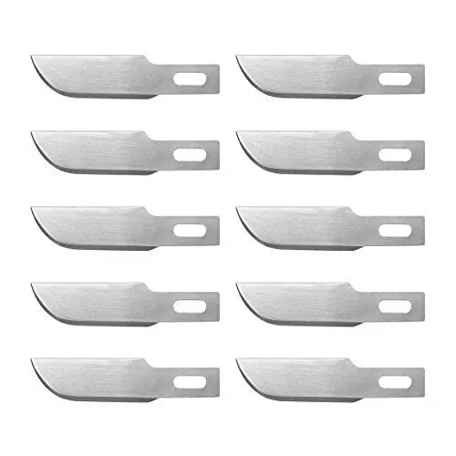 Produktbild: Wedo 7822 Ersatzklingen (für Skalpell und Hobbymesser,Macheten Form, halbrund, Kunststoffbox) 10 Stück, silber