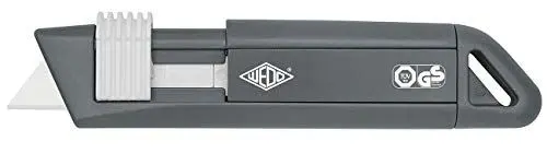 Produktbild: Wedo 79810 Safety Cutter CERA-Safeline Compact, Keramik Klingen, Kunststoff Gehäuse automatischer Klingenrückzug, Aufhängeöse, TÜV/GS-GEPRÜFT, silber/anthrazit/weiß
