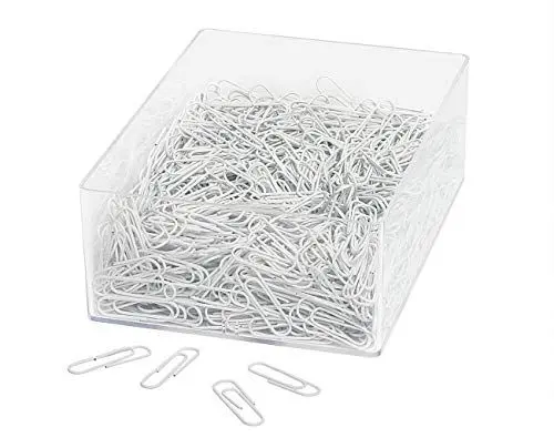 Produktbild: Wedo 901244600 Büroklammer (aus Metall 27 mm, kunststoffummantelt in Klarsichtdose) 1000 Stück, weiß