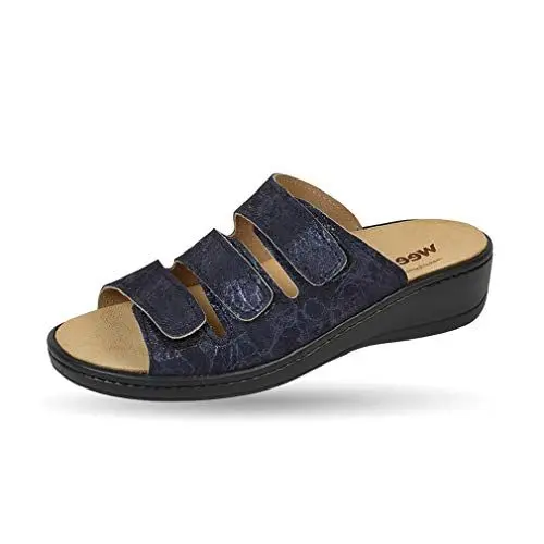 Produktbild: Weeger Orthopädische-Pantolette mit auswechselbarem Fußbett blau metallic Gr. 39
