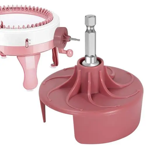 Produktbild: WEEKSUN Strickmaschinen-Adapter, Schnellstrickmaschinen-Befestigung, für 48 Nadeln, 40 und 22, Sechskant-Stahl-Bit für Power-Schraubendreher-Aufsatz (Rosa)