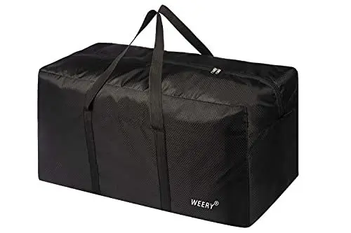 Produktbild: WEERY Reisetasche, 96L Groß Wasserdicht Reisetaschen, Leichte Faltbare Duffel Taschen für Weekender Herren Damen, Schwarz