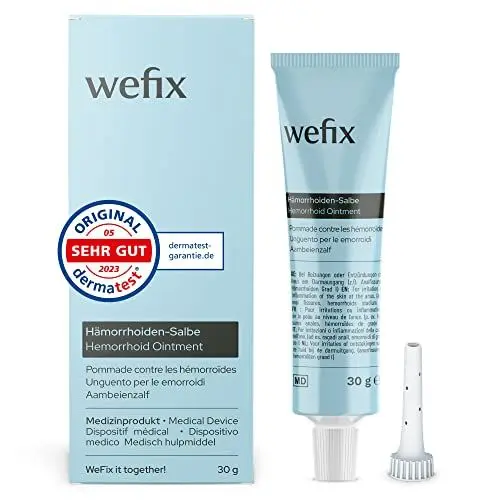 Produktbild: WeFix Hämorrhoiden Salbe 30g - Minderung von Hämorrhoiden Grad 1 Entzündungssymptomen - Förderung der Wundheilung