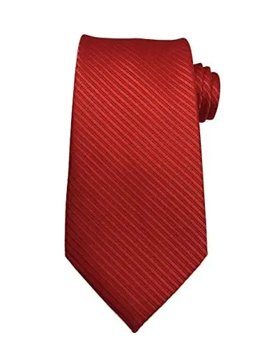 Produktbild: Wehug Herren-Krawatte, klassisch, einfarbig, gewebt, Jacquard-Ausschnitt, rote Krawatten für Herren, rot