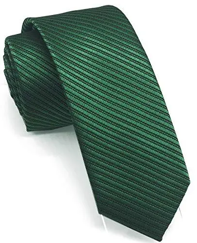 Produktbild: Wehug Herren-Krawatte, klassisch, einfarbig, schmal, 6 cm, Grün gestreift