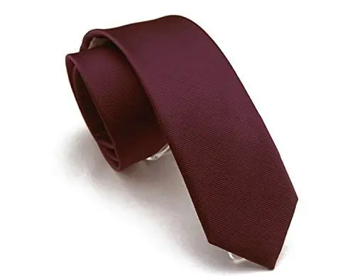 Produktbild: Wehug Klassische einfarbige Herren-Krawatte, schmale Krawatte, schmale Krawatte für Herren, 6 cm, violett, rot, 3.1 inch
