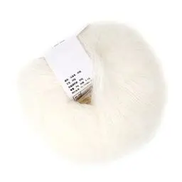 Produktbild: Weiches Mohair Wolle zum Stricken und Häkeln - Mehrfarbiges Angora Garn für Kleidungsstücke, Schals, Pullover, Hüte (01 Weiß)